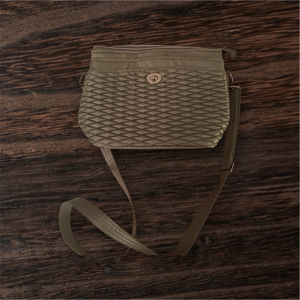 Lug Olive Quilted Crossbody Bag